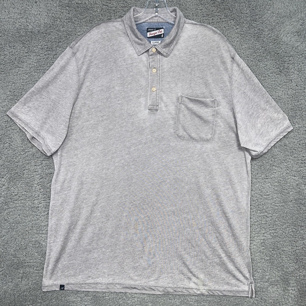 Johnnie O Polo Shirt Men's Size XL Heather Gray Pocket Golf Preppy Hangin' Out